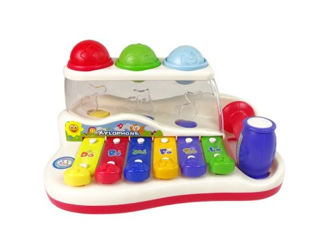 LEAN Toys Edukacyjne Cymbałki Dla Malucha Młoteczek Kolorowe Piłeczki