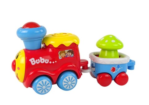 LEAN Toys Kolorowy Edukacyjny Pociąg Dla Malucha Światło Dźwięk Lokomotywa