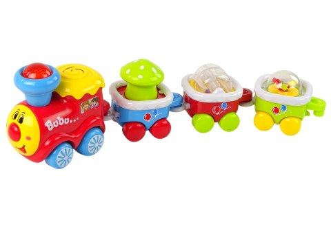 LEAN Toys Kolorowy Edukacyjny Pociąg Dla Malucha Światło Dźwięk Lokomotywa