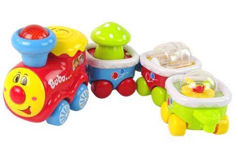 LEAN Toys Kolorowy Edukacyjny Pociąg Dla Malucha Światło Dźwięk Lokomotywa