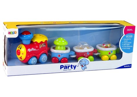 LEAN Toys Kolorowy Edukacyjny Pociąg Dla Malucha Światło Dźwięk Lokomotywa