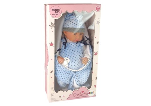 LEAN Toys Lalka Bobas 46 cm Niebieska Smoczek Kocyk Gwiazdka