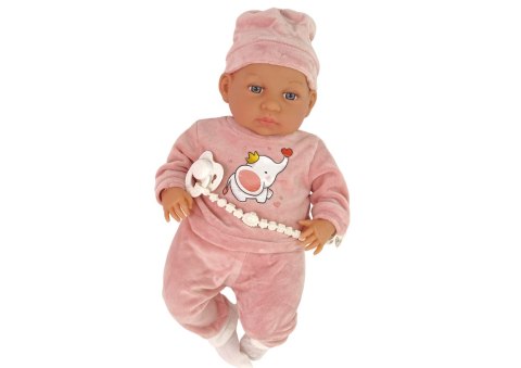 LEAN Toys Lalka Bobas 46 cm Różowa Smoczek Becik Słonik