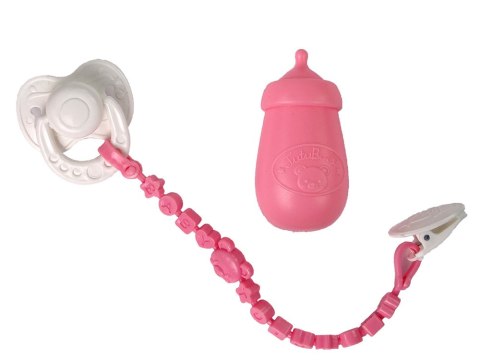 LEAN Toys Lalka Bobas Dźwięk Smoczek Śliniaczek Różowa Biała Piżama Chmurka