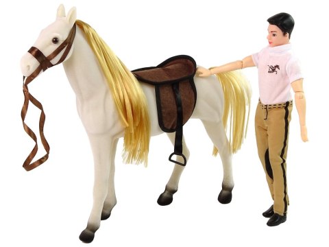 LEAN Toys Lalka z Białym Koniem Figurki Akcesoria