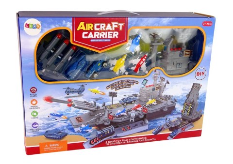LEAN Toys Lotniskowiec Statek Baza Wojskowa Samolot Światło Dźwięk Wojsko