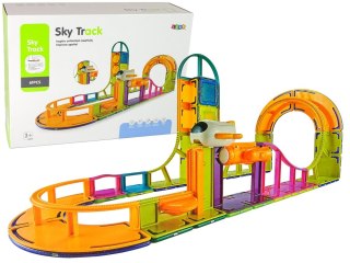 LEAN Toys Magnetyczne Klocki Konstrukcyjne Podniebny Tor 61 Elementów