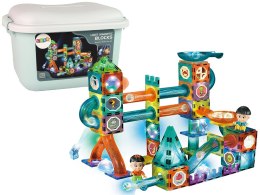 LEAN Toys Świecąca Zjeżdżalnia Dla Kulek Klocki Magnetyczne W Pudełku 150 Elementów