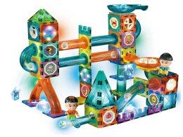 LEAN Toys Świecąca Zjeżdżalnia Dla Kulek Klocki Magnetyczne W Pudełku 150 Elementów