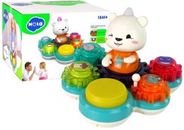 LEAN Toys Zabawka Interaktywna Edukacyjna Dla Niemowląt Grający Miś Koła Zębate