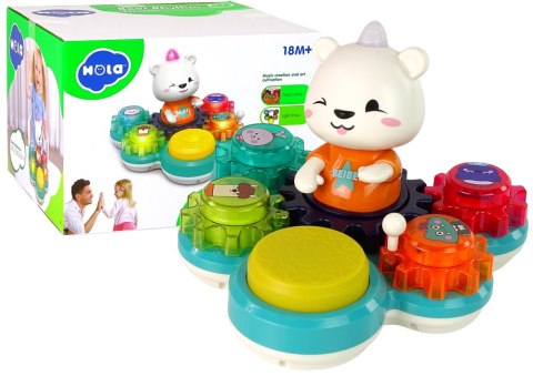 LEAN Toys Zabawka Interaktywna Edukacyjna Dla Niemowląt Grający Miś Koła Zębate LEAN Toys Zabawka Interaktywna Edukacyjna Dla Niemowląt Grający Miś Koła Zębate