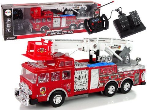 LEAN Toys Zdalnie Sterowana Straż Pożarna Pedał Gazu Hamulec Pilot Dźwięk