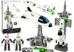 LEAN Toys Zestaw Stacja Kosmiczna Rakieta Prom Kosmiczny Dźwięk Dym
