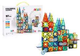 LEAN Toys Zestaw Zjeżdżalnia Dla Kulek Klocki Magnetyczne 168 Elementów