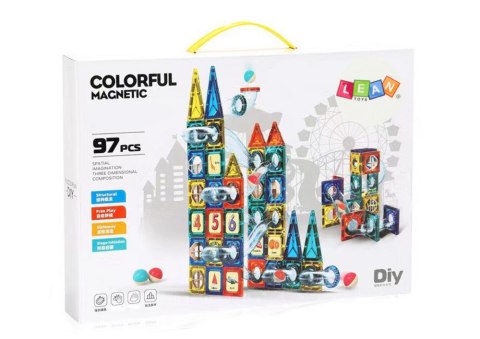 LEAN Toys Zestaw Zjeżdżalnia Dla Kulek Klocki Magnetyczne 168 Elementów LEAN Toys Zestaw Zjeżdżalnia Dla Kulek Klocki Magnetyczne 168 Elementów