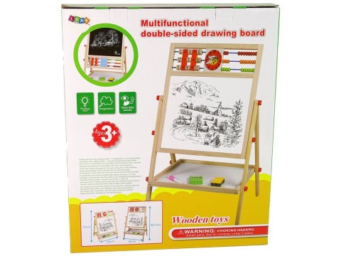 LEAN Toys Drewniana Tablica 2w1 Liczydło Kreda Pisak