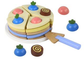 LEAN Toys Drewniane Ciasto Tort Kawałki 8 ele.