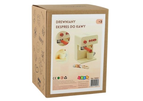 LEAN Toys Drewniany Ekspres Do Kawy Zabawka Filiżanka