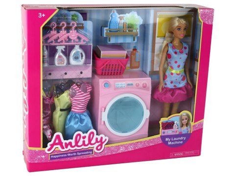 LEAN Toys Lalka Anlily Pralnia Zestaw Akcesoriów Pralka XXL