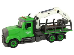 LEAN Toys Pojazd do Przewożenia Drewna Zielony