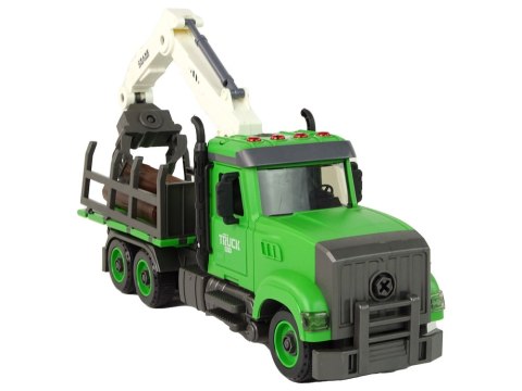LEAN Toys Pojazd do Przewożenia Drewna Zielony