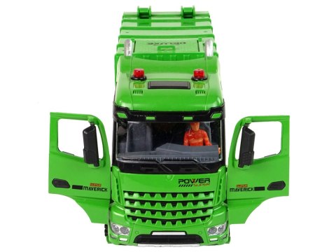 LEAN Toys Śmieciarka Zdalnie Sterowana Zielona Pilot 2,4G Światła Dźwięk