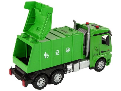 LEAN Toys Śmieciarka Zdalnie Sterowana Zielona Pilot 2,4G Światła Dźwięk