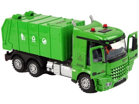 LEAN Toys Śmieciarka Zdalnie Sterowana Zielona Pilot 2,4G Światła Dźwięk