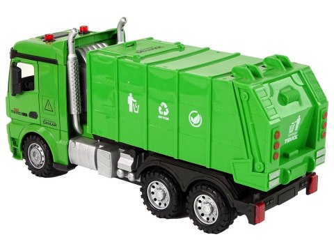 LEAN Toys Śmieciarka Zdalnie Sterowana Zielona Pilot 2,4G Światła Dźwięk