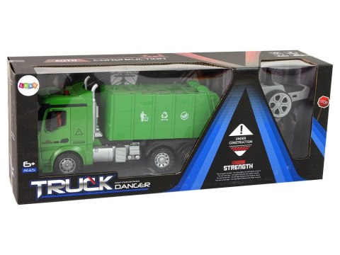 LEAN Toys Śmieciarka Zdalnie Sterowana Zielona Pilot 2,4G Światła Dźwięk
