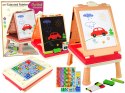 LEAN Toys Tablica 3w1 Dwustronna Stolik Do Gier Chińczyk Różowy