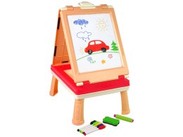 LEAN Toys Tablica 3w1 Dwustronna Stolik Do Gier Chińczyk Różowy