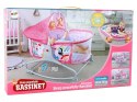 LEAN Toys Wielofunkcyjne Łóżeczko Bujaczek 2w1 Mata Dziecięca Dźwięki Wibracje Różowa