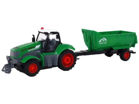 LEAN Toys Zdalnie Sterowany Ciągnik Traktor R/C z Przyczepą 1:24 Światła Zielony