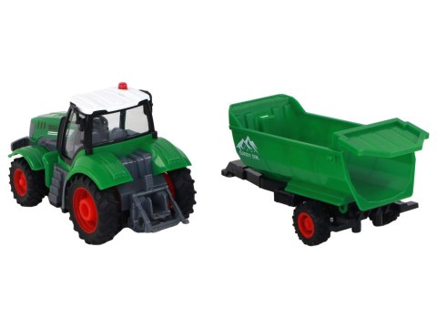 LEAN Toys Zdalnie Sterowany Ciągnik Traktor R/C z Przyczepą 1:24 Światła Zielony