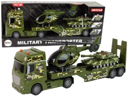 LEAN Toys Zestaw Militarny Czołg Napęd Frykcyjny Helikopter Ciężarówka
