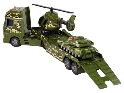 LEAN Toys Zestaw Militarny Czołg Napęd Frykcyjny Helikopter Ciężarówka LEAN Toys Zestaw Militarny Czołg Napęd Frykcyjny Helikopter Ciężarówka