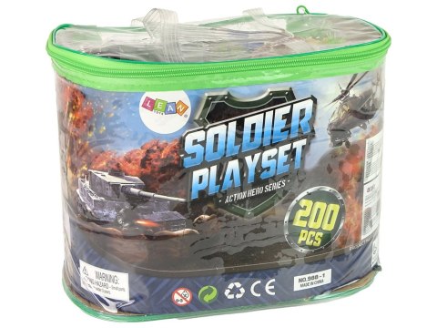 LEAN Toys Zestaw Militarny Figurki Broń Pojazdy 200 Elementów