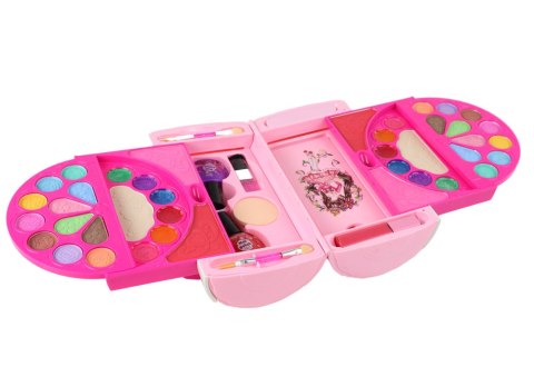 LEAN Toys Zestaw Piękności Do Makijażu W Kuferku Cienie Do Powiek Różowy