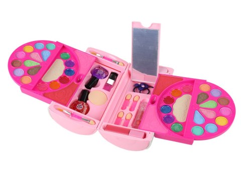 LEAN Toys Zestaw Piękności Do Makijażu W Kuferku Cienie Do Powiek Różowy