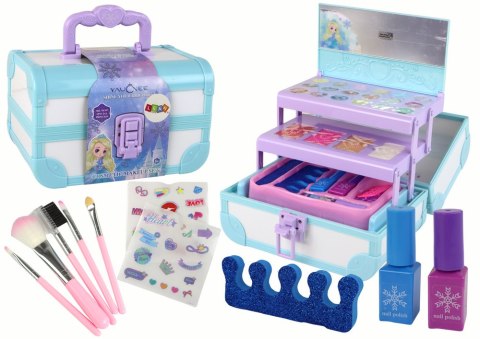 LEAN Toys Zestaw Piękności Kosmetyki Makijaż Robienie Paznokci Niebieski Kuferek