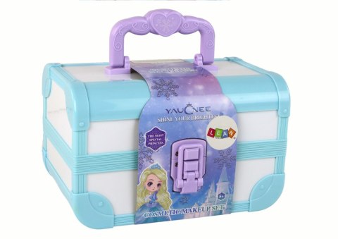 LEAN Toys Zestaw Piękności Kosmetyki Makijaż Robienie Paznokci Niebieski Kuferek