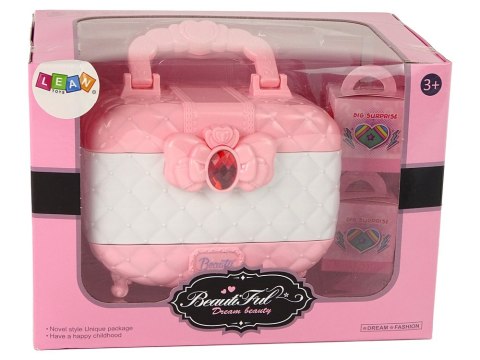 LEAN Toys Zestaw Piękności w Kuferku Cienie Lakiery Różowy Biały