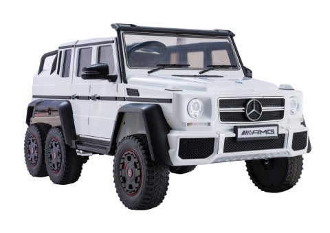 LEAN CARS Auto Na Akumulator Mercedes G63 6x4 24V Biały LEAN CARS Auto Na Akumulator Mercedes G63 6x4 24V Biały