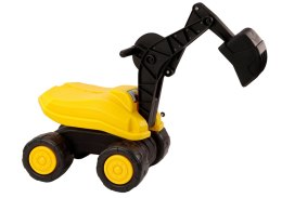 LEAN CARS Duża Koparka Żółta Łyżka Ruchoma Obrót 360* Jeździk Budowlany