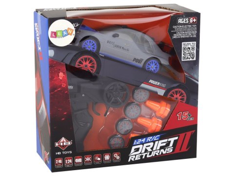 LEAN Toys Autko Sportowe Zdalnie Sterowane R/C 1:24 Szare Wymienne Koła