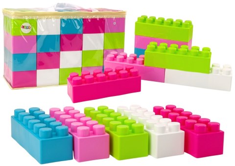 LEAN Toys Duże Klocki Konstrukcyjne Podłużne W Torbie Naklejki Kolorowe 20 El