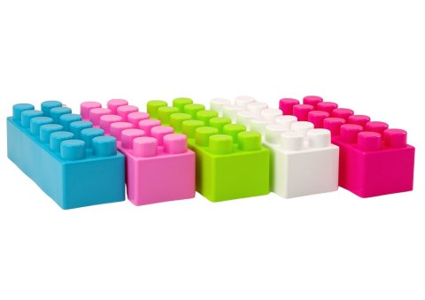 LEAN Toys Duże Klocki Konstrukcyjne Podłużne W Torbie Naklejki Kolorowe 20 El
