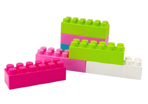 LEAN Toys Duże Klocki Konstrukcyjne Podłużne W Torbie Naklejki Kolorowe 20 El
