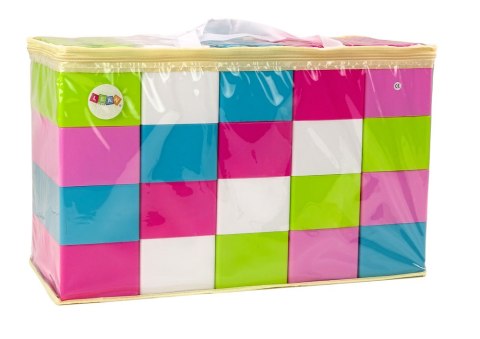 LEAN Toys Duże Klocki Konstrukcyjne Podłużne W Torbie Naklejki Kolorowe 20 El